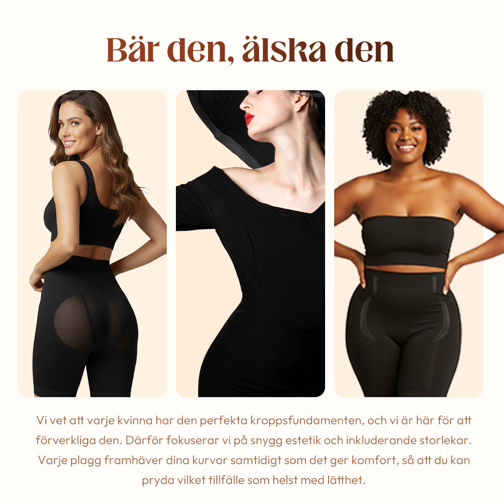 Högmidjade formande shorts med rumplyft
