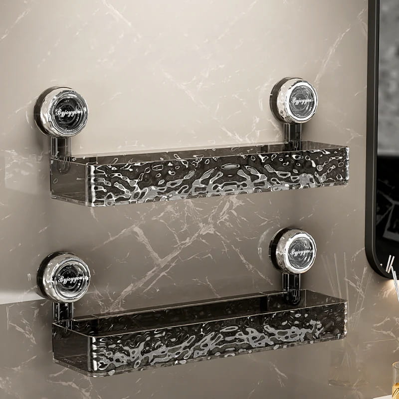 No-Drill Clear Wall Caddy: Borrfri, löstagbar, multifunktionell förvaring av trianglar och rektanglar