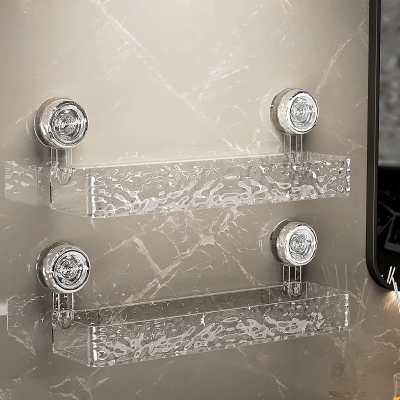No-Drill Clear Wall Caddy: Borrfri, löstagbar, multifunktionell förvaring av trianglar och rektanglar