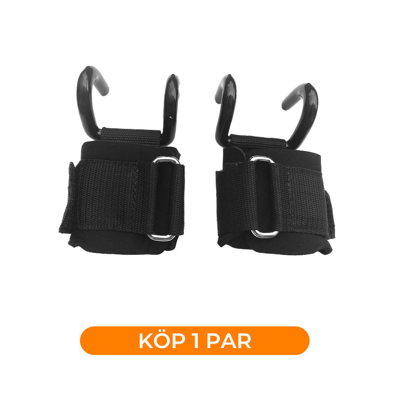 Tunga Lyftremmar med Handledskrok för Styrketräning