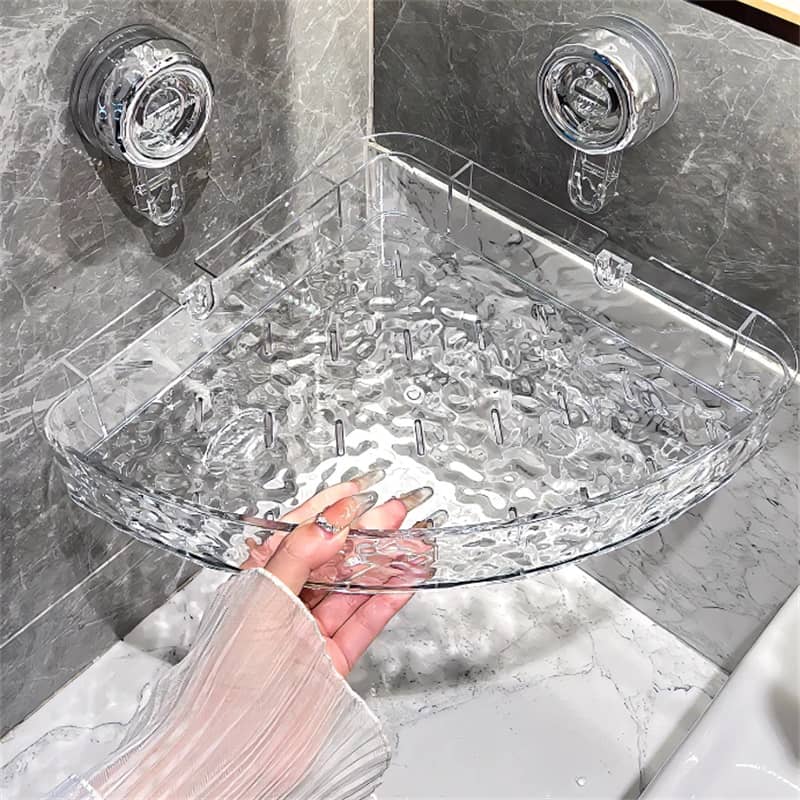 No-Drill Clear Wall Caddy: Borrfri, löstagbar, multifunktionell förvaring av trianglar och rektanglar