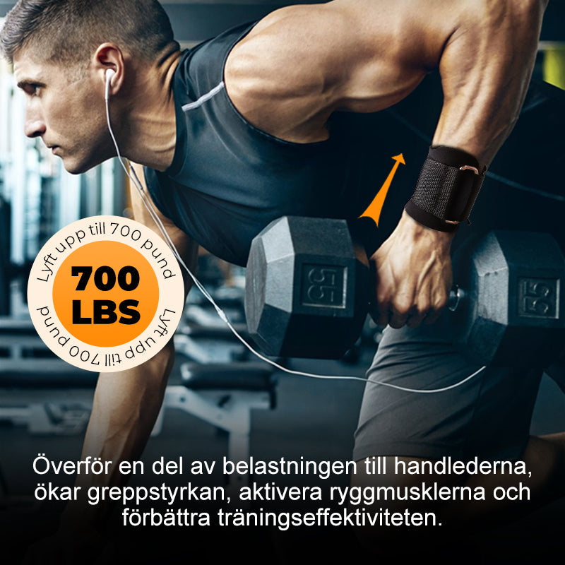 Tunga Lyftremmar med Handledskrok för Styrketräning