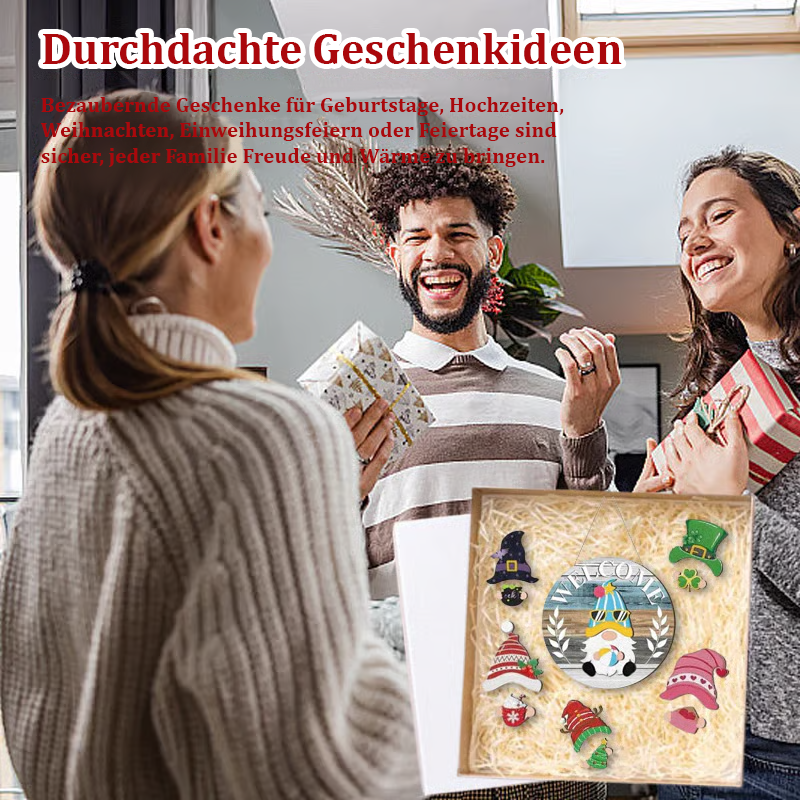 đ
SaisonangebotđIhr ganzjĂ€hriges Fest der KreativitĂ€t!đAustauschbares hölzernes Gnom-Willkommensschildđ