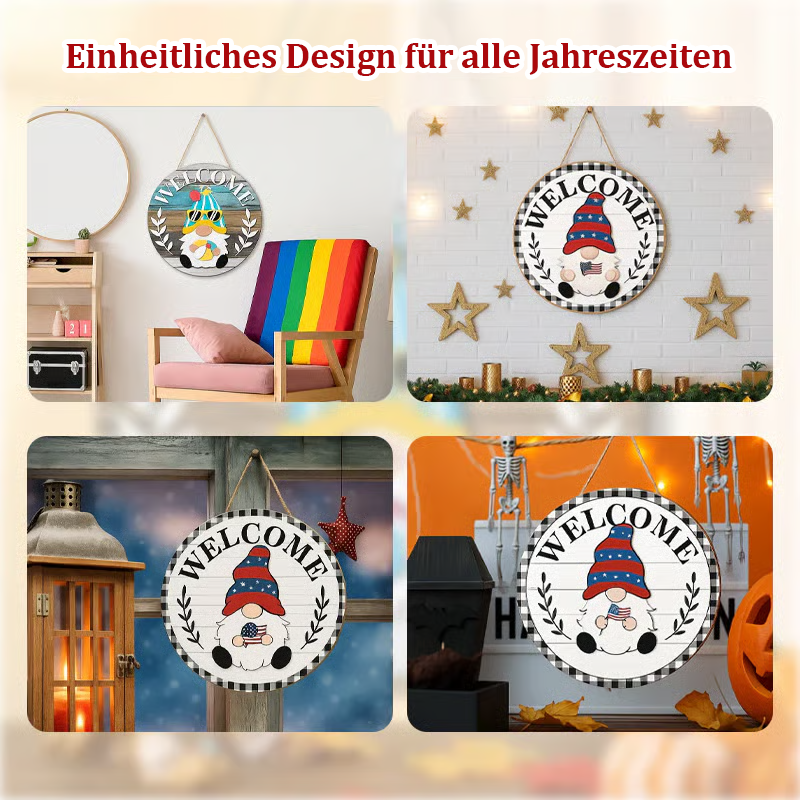 đ
SaisonangebotđIhr ganzjĂ€hriges Fest der KreativitĂ€t!đAustauschbares hölzernes Gnom-Willkommensschildđ