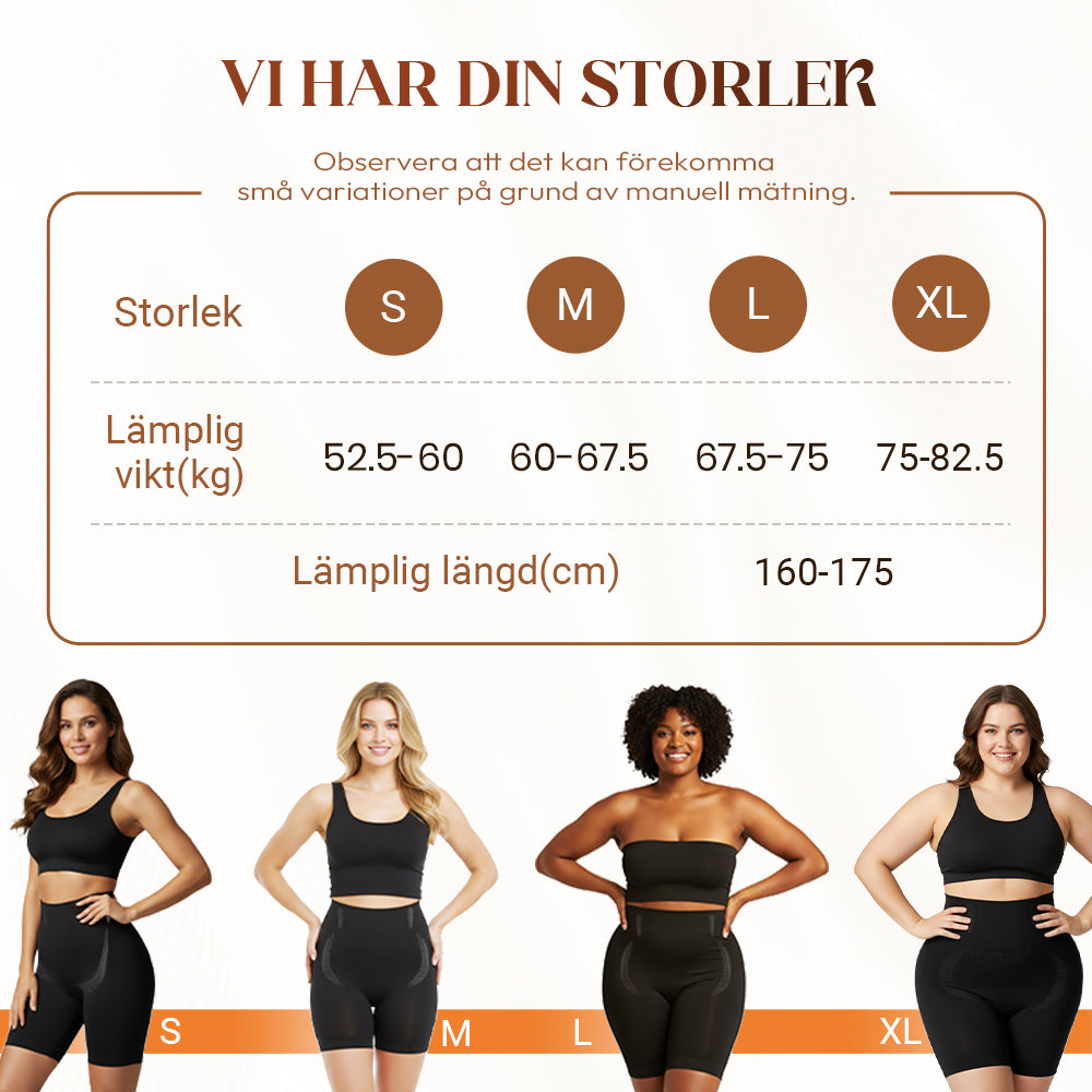 Högmidjade formande shorts med rumplyft