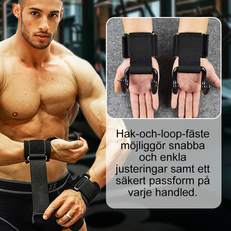 Tunga Lyftremmar med Handledskrok för Styrketräning