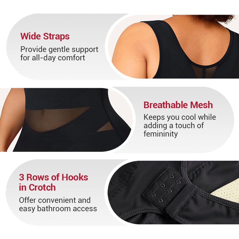 đLĂ€ttviktig Yoga Bodysuit Shaper i mesh för kvinnor