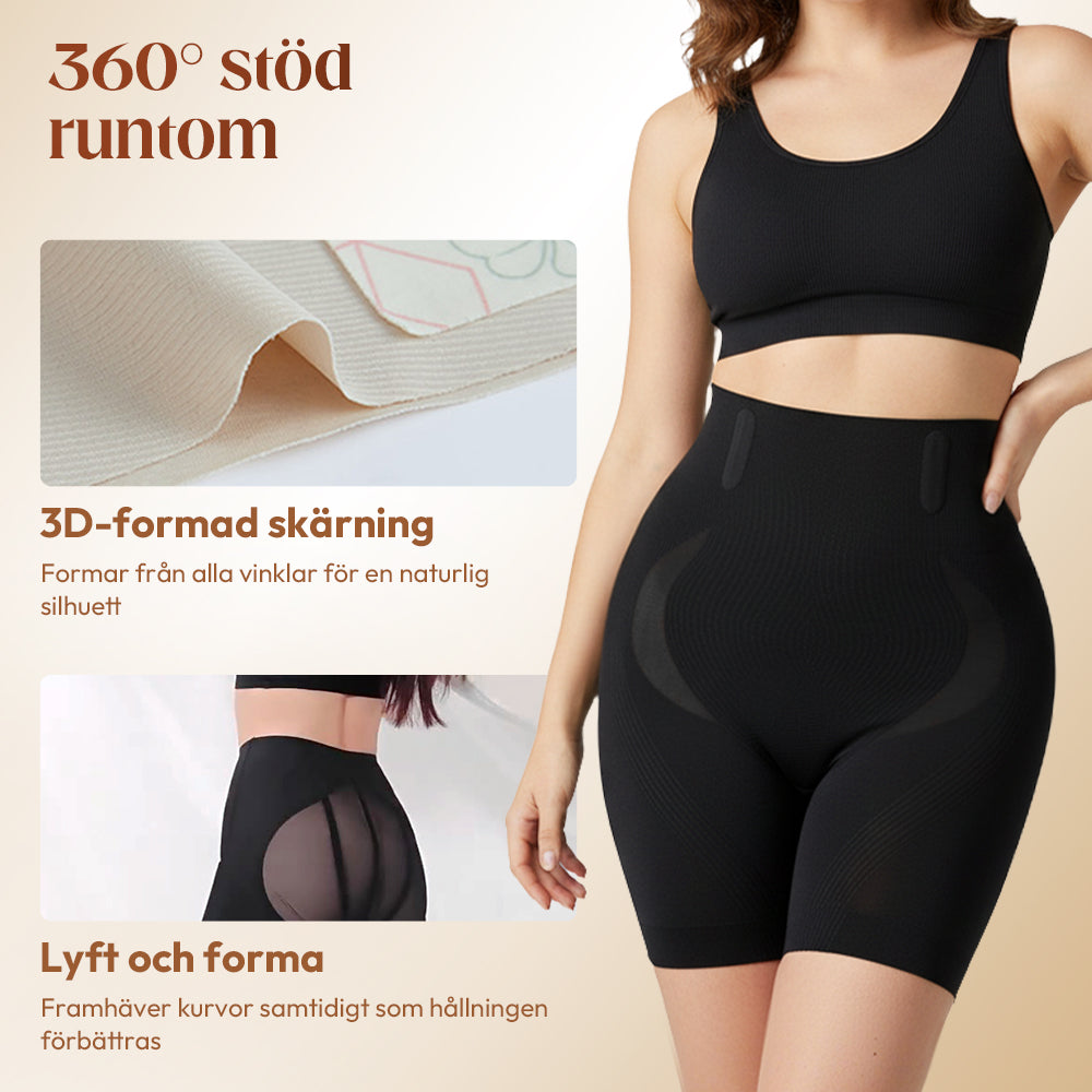 Högmidjade formande shorts med rumplyft
