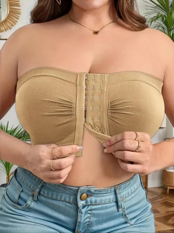 đSommarförsĂ€ljning 50% OFFđ„đPlus Size Strapless Front Buckle andningsbar bh