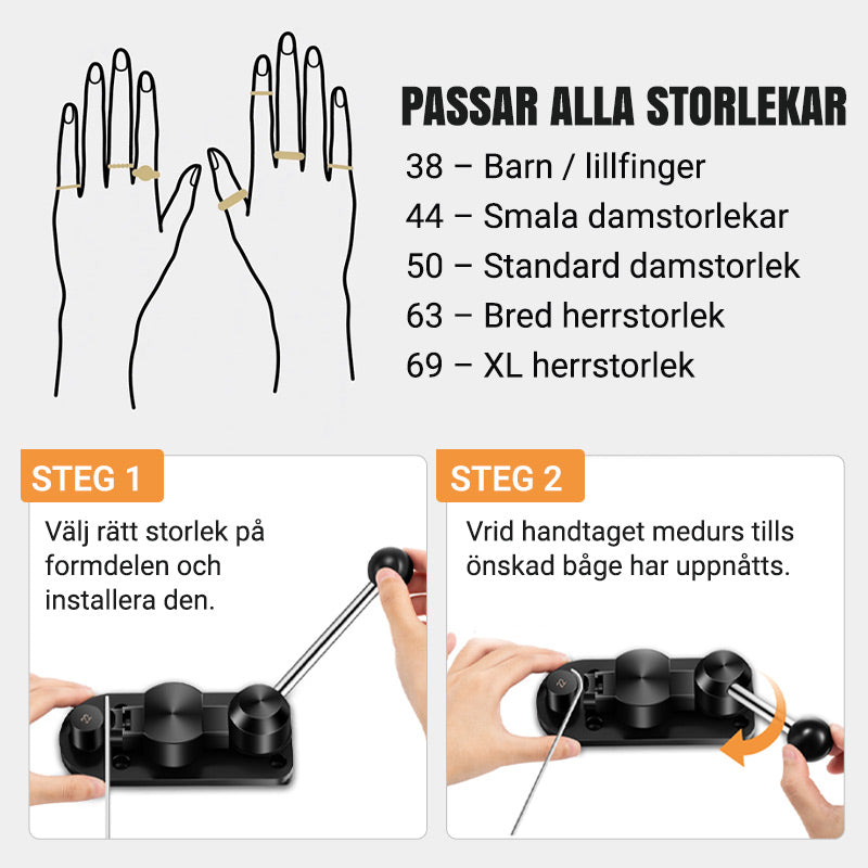 Bockningsjiggsats för metalltråd med justerbara verktyg