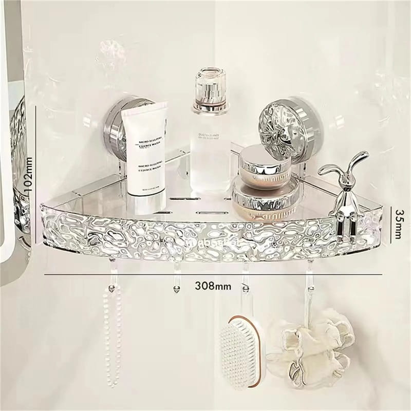 No-Drill Clear Wall Caddy: Borrfri, löstagbar, multifunktionell förvaring av trianglar och rektanglar