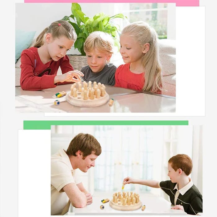 Gåvor till barn🎁Trä Memory Match Stick Chess