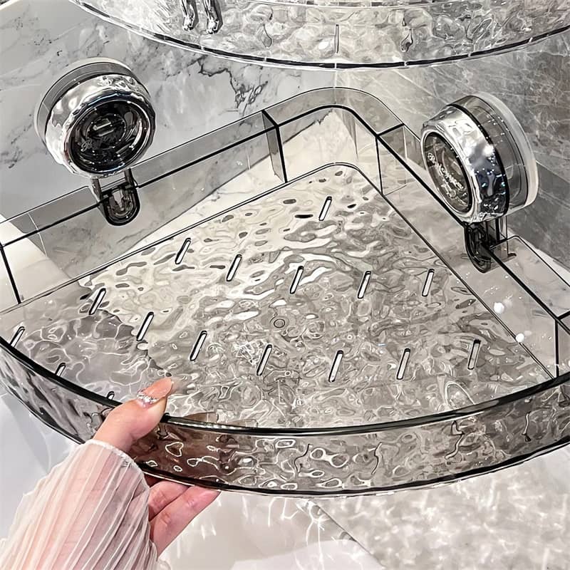 No-Drill Clear Wall Caddy: Borrfri, löstagbar, multifunktionell förvaring av trianglar och rektanglar