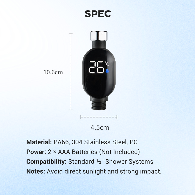 đĄïž Duschtermometer â Omedelbar digital display, vattentĂ€t & enkel att installera för sĂ€krare bad đ¶đŠ