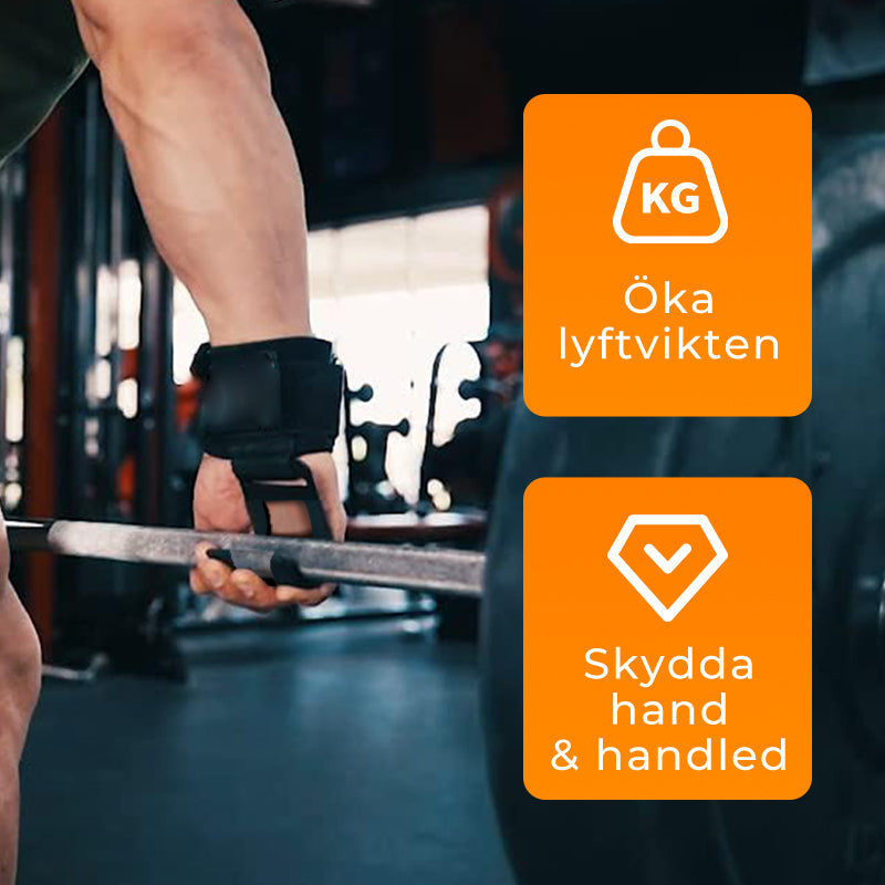 Tunga Lyftremmar med Handledskrok för Styrketräning
