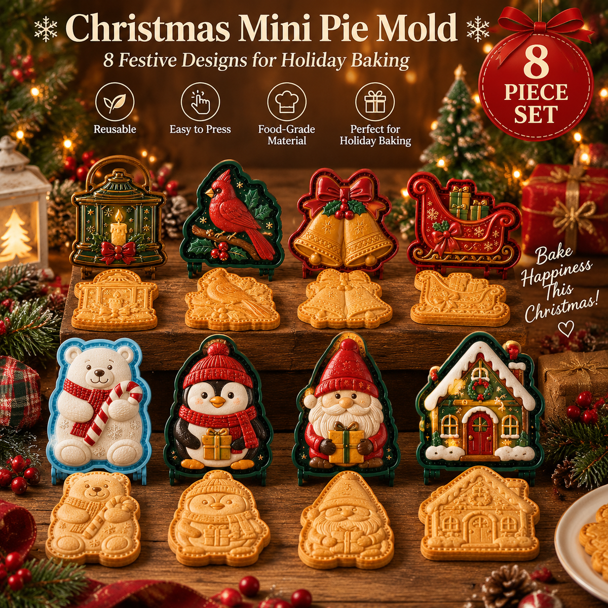 🎅 Julrea 49 % RABATT 🍪 Mini-pajformar med julmotiv