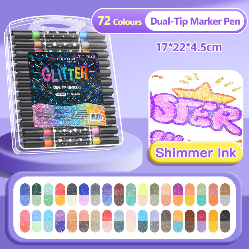 Glitter Markeringspenna med Dubbel Spets