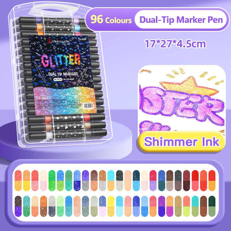 Glitter Markeringspenna med Dubbel Spets
