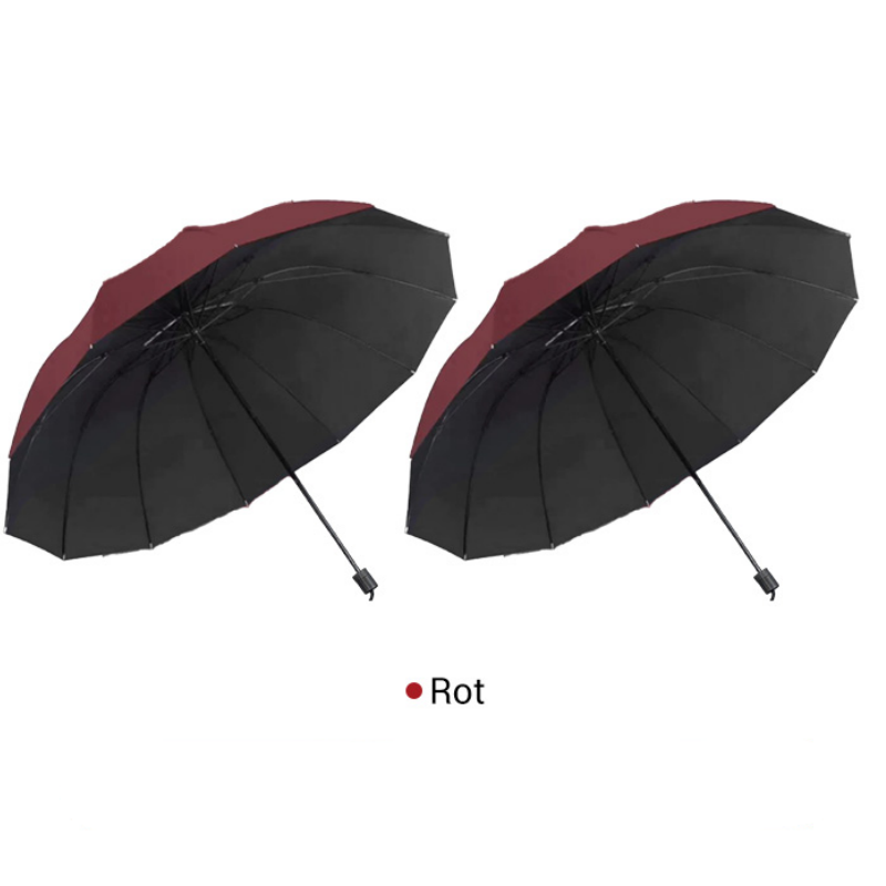 ☔ 12-ribbat vindtåligt paraply – stor täckning & kompakt vikdesign