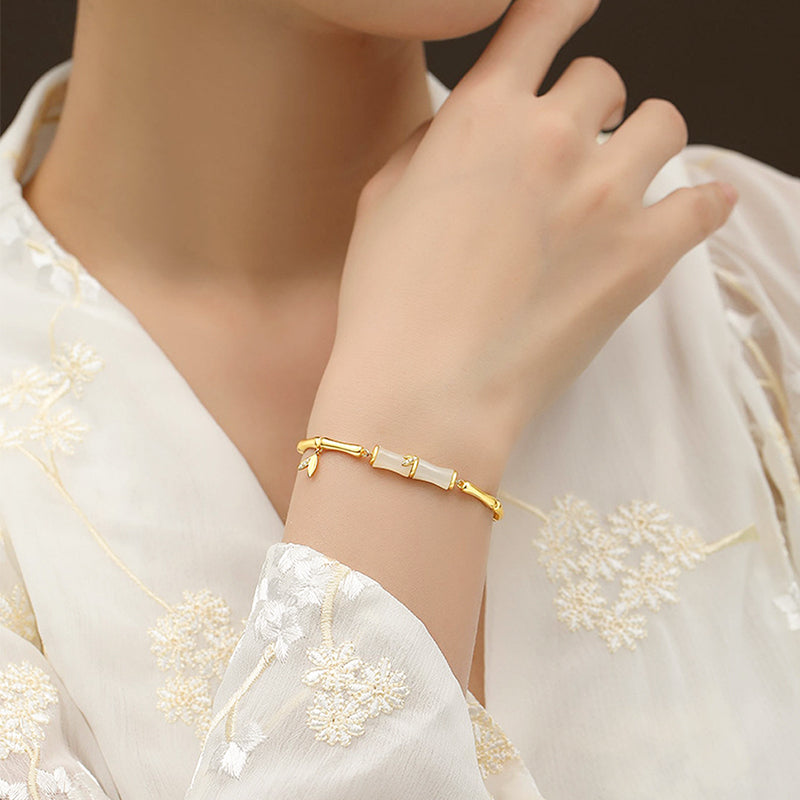 ✨Bambuarmband med kedja för kvinnor
