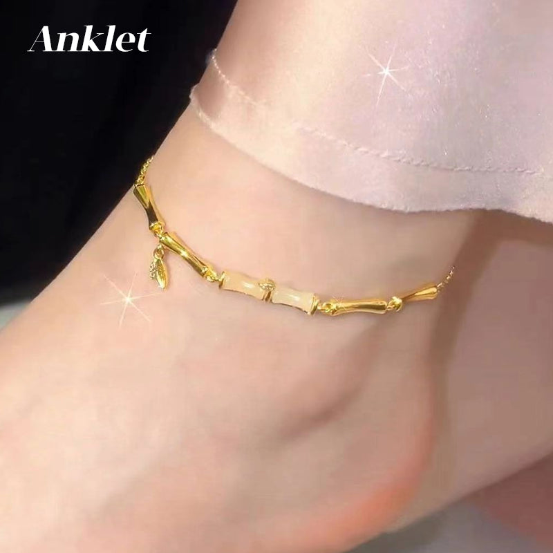 ✨Bambuarmband med kedja för kvinnor