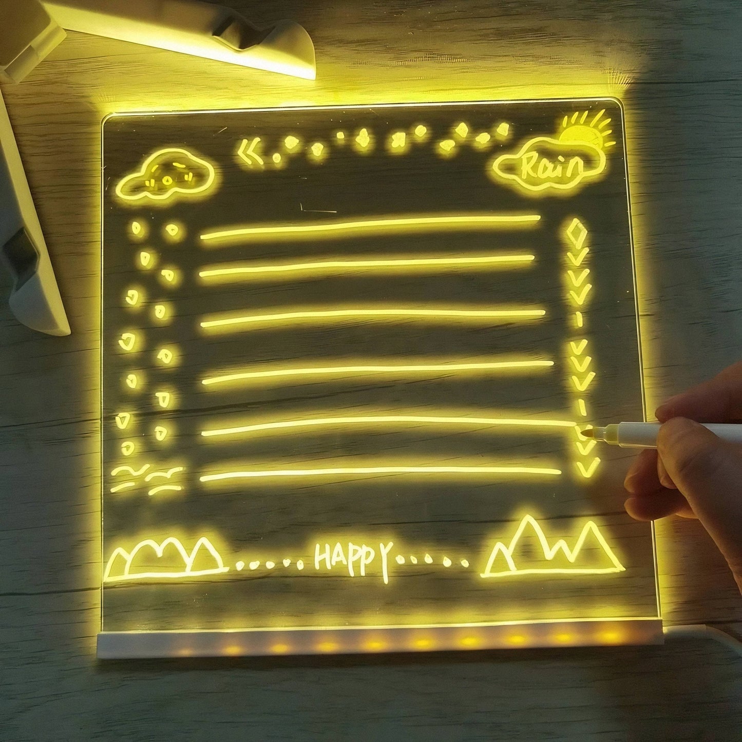 đšKreativ Omskrivbar Akryl LED Anslagstavla