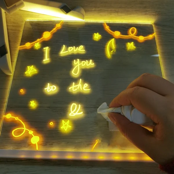 đšKreativ Omskrivbar Akryl LED Anslagstavla