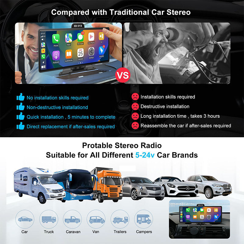 Trådlös röststyrning pekskärm instrumentbräda Carplay