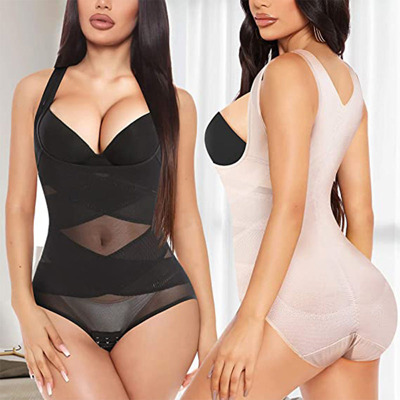 đLĂ€ttviktig Yoga Bodysuit Shaper i mesh för kvinnor