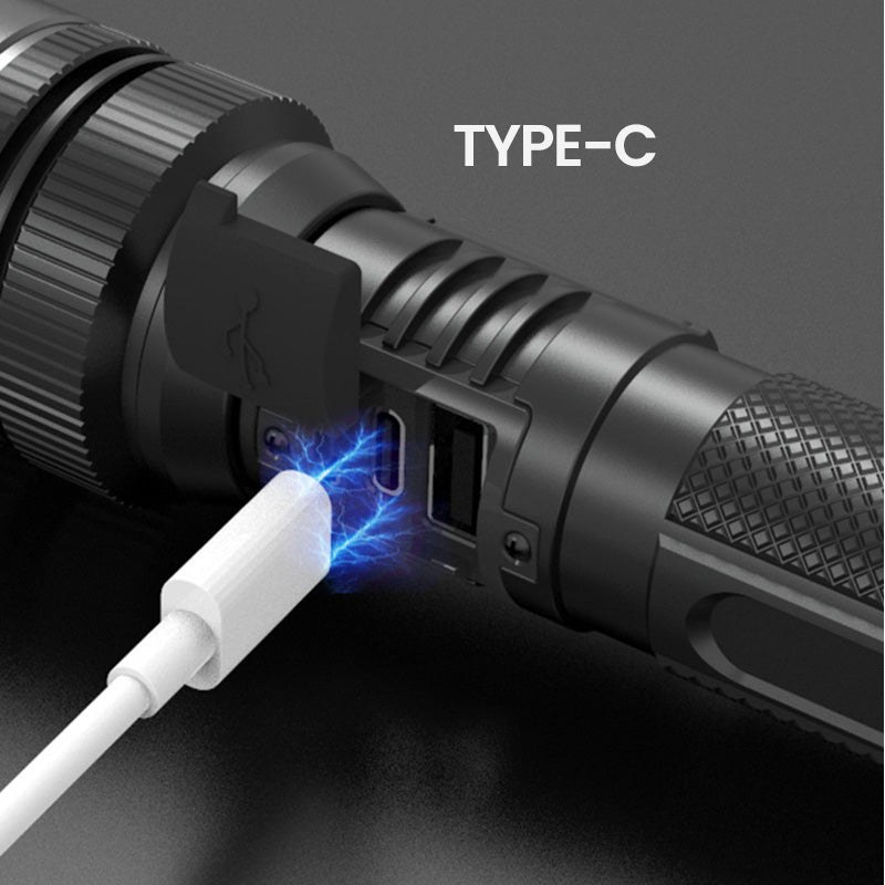 đ„Hett utslagđ„Vit laserficklampa med zoom, powerbank och digital display