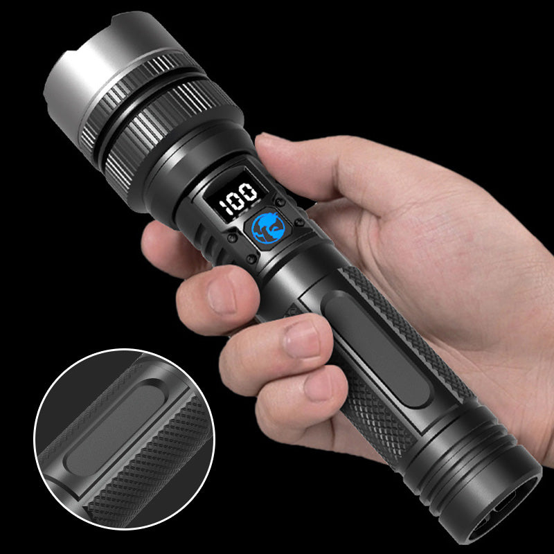 đ„Hett utslagđ„Vit laserficklampa med zoom, powerbank och digital display