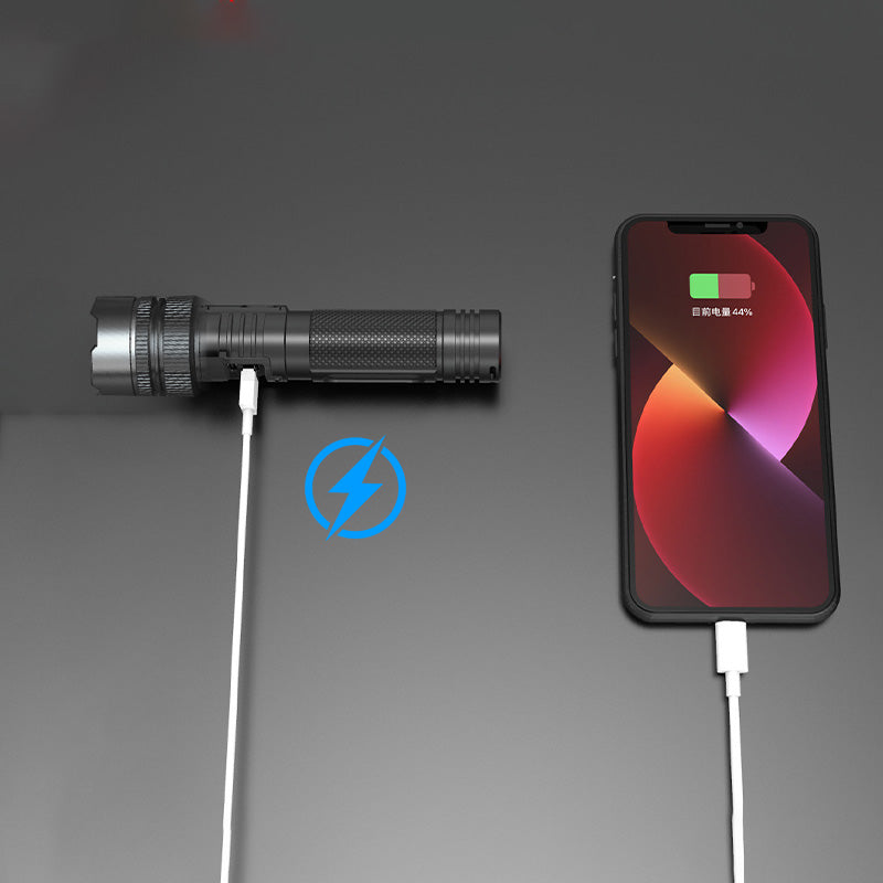đ„Hett utslagđ„Vit laserficklampa med zoom, powerbank och digital display