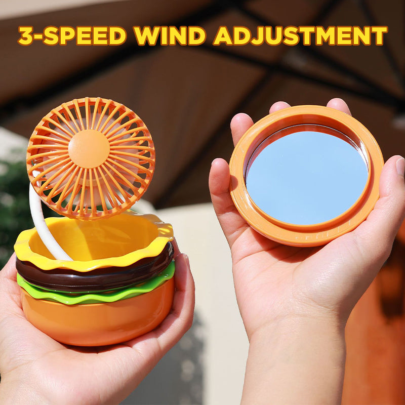 đ„2025 HOT SALEđ„3 hastigheter Hamburgerformad miniflĂ€kt med spegel