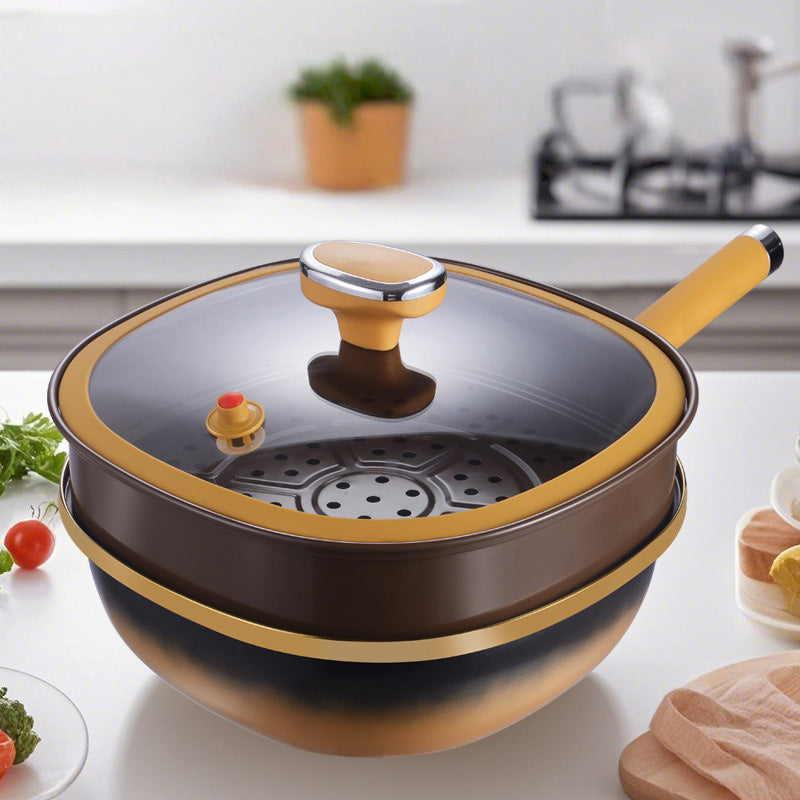 ⏰12-tums non-stick-gryta i titanlegering med lock