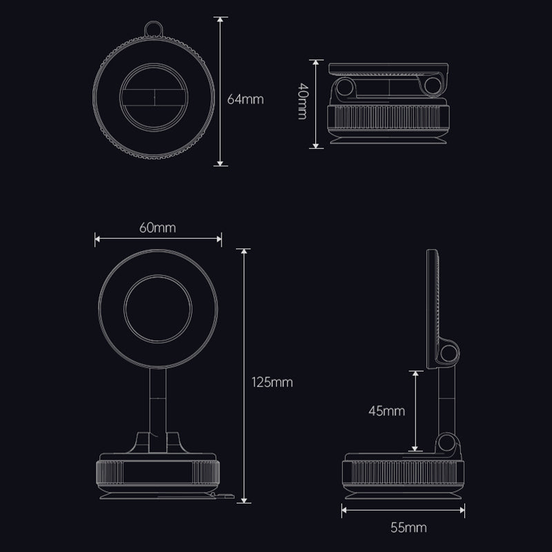 Foldbar magnetisk telefonhållare för bil