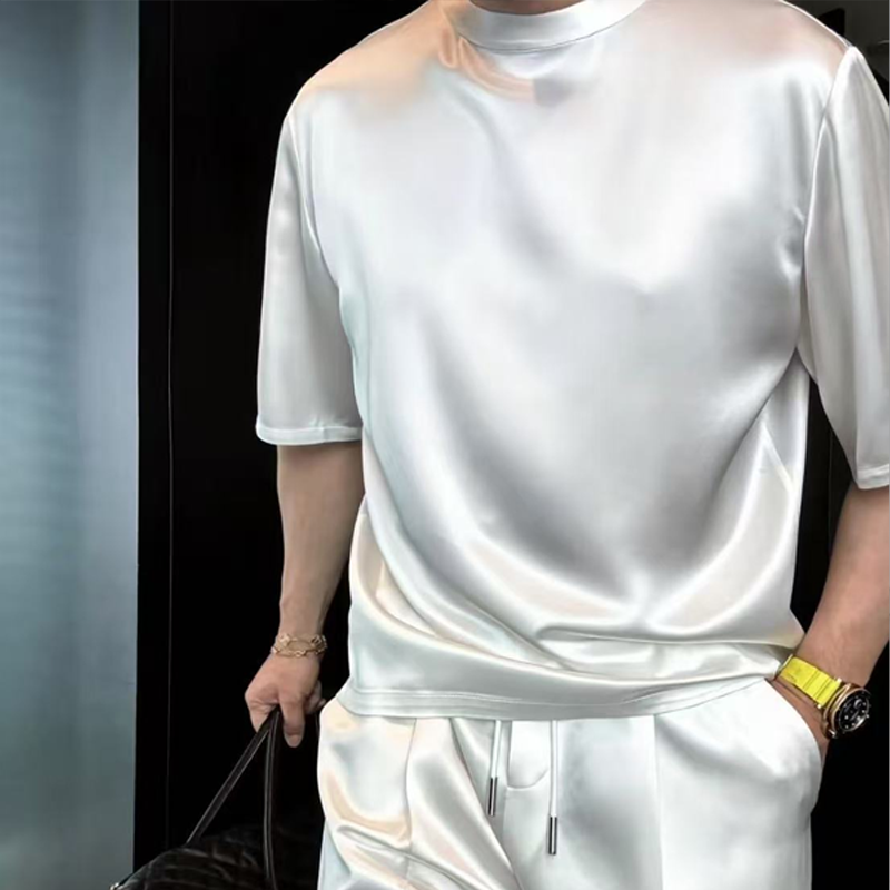 đFlash SaleâĄđ„Högkvalitativ herr Mercerized Cotton Casual Solid Color Top och Shorts Two-Piece SetăLös passform, lĂ€mplig för alla tillfĂ€llenă