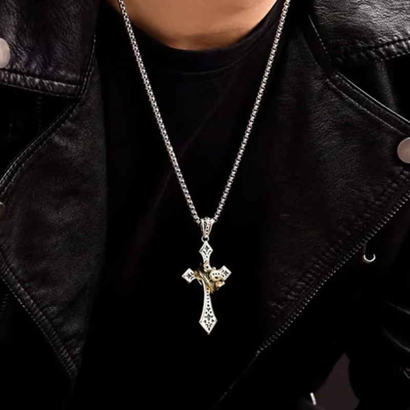✝️Vintage Halsband med Krona och Kors