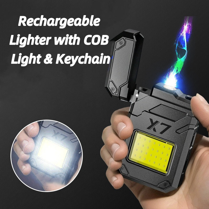 Rechargeable Lighter with COB Light & Keychain