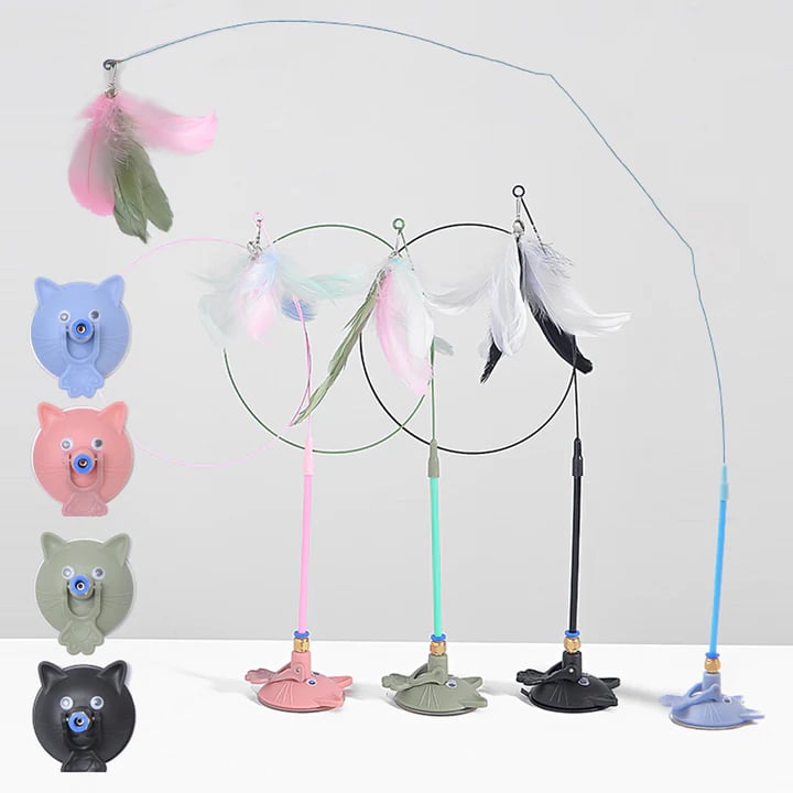Automatic cat toy with strong suction cup