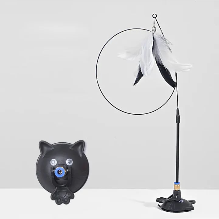 Automatic cat toy with strong suction cup