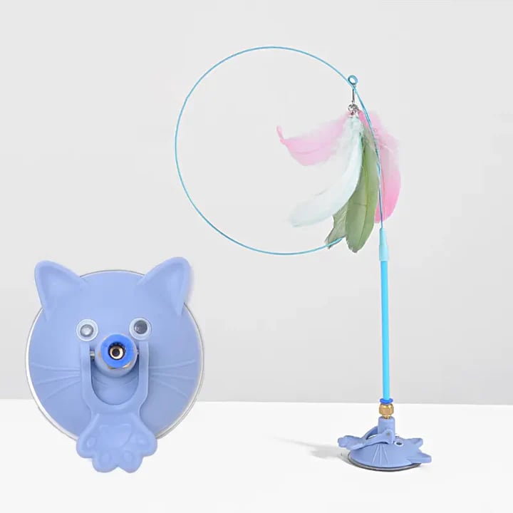 Automatic cat toy with strong suction cup