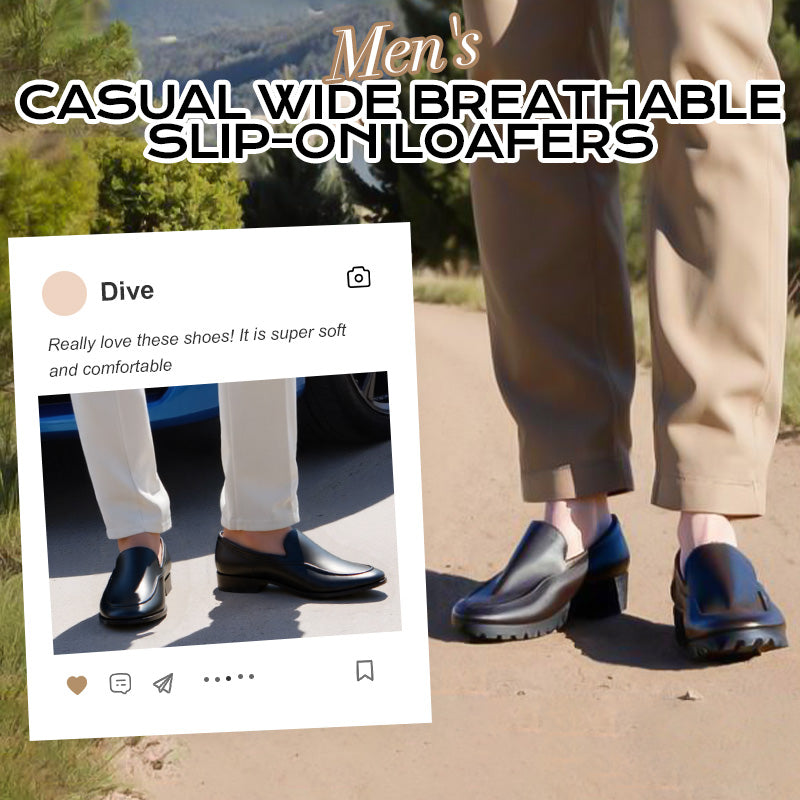 ✨All-day Comfort✨Men's Casual Wide Breathable Slip-on Loafers