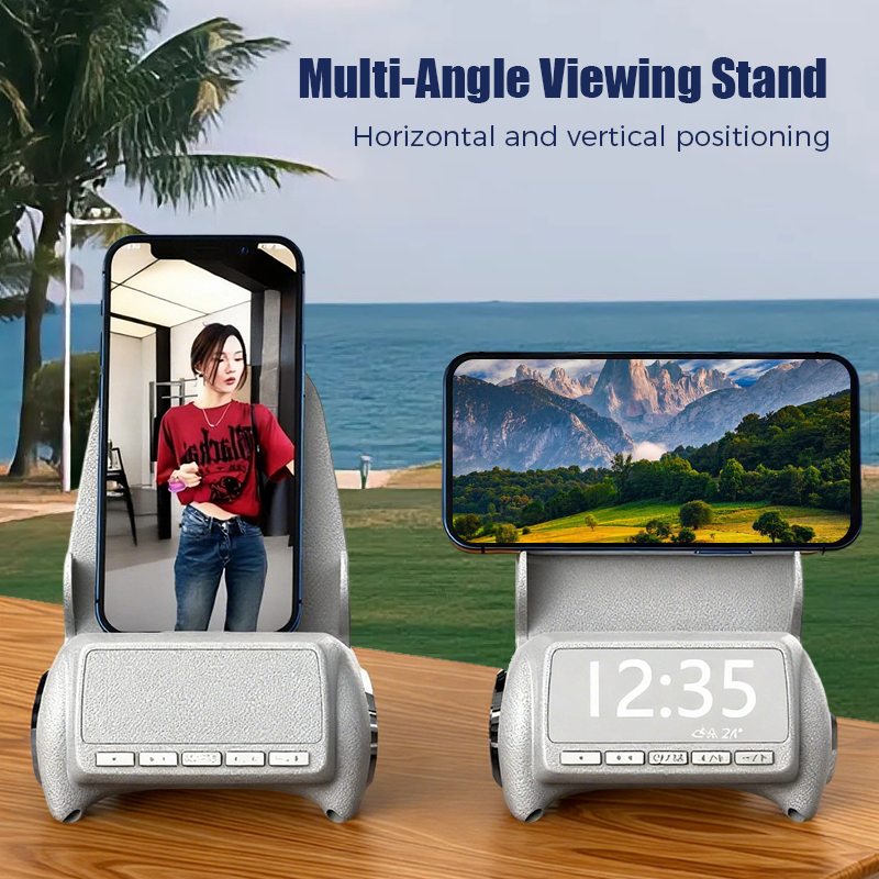3-in-1 Wireless Charger with Phone Stand and Bluetooth Speaker