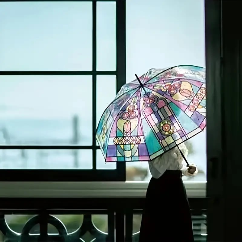 đ„Het rea 49 % RABATTđŠVintage automatiskt paraply med mĂ„lat glas