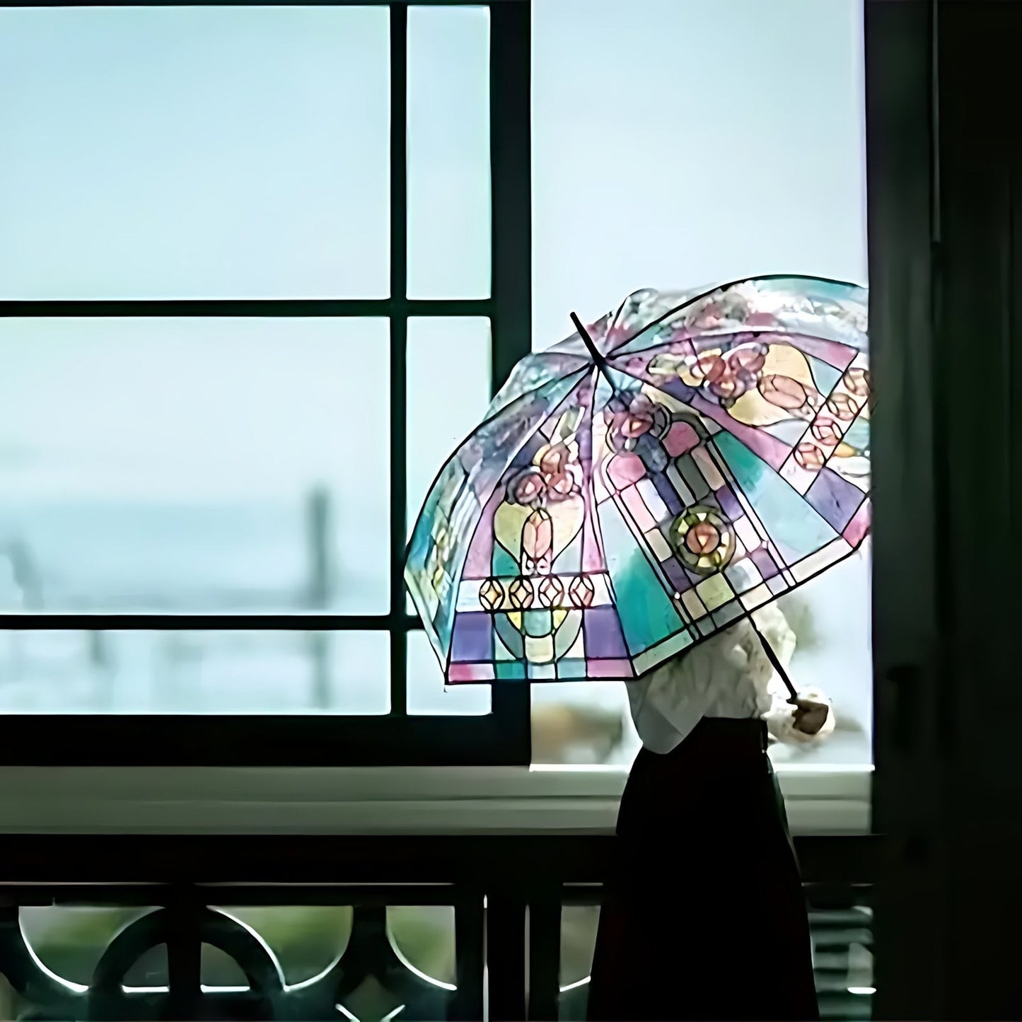 đ„Het rea 49 % RABATTđŠVintage automatiskt paraply med mĂ„lat glas