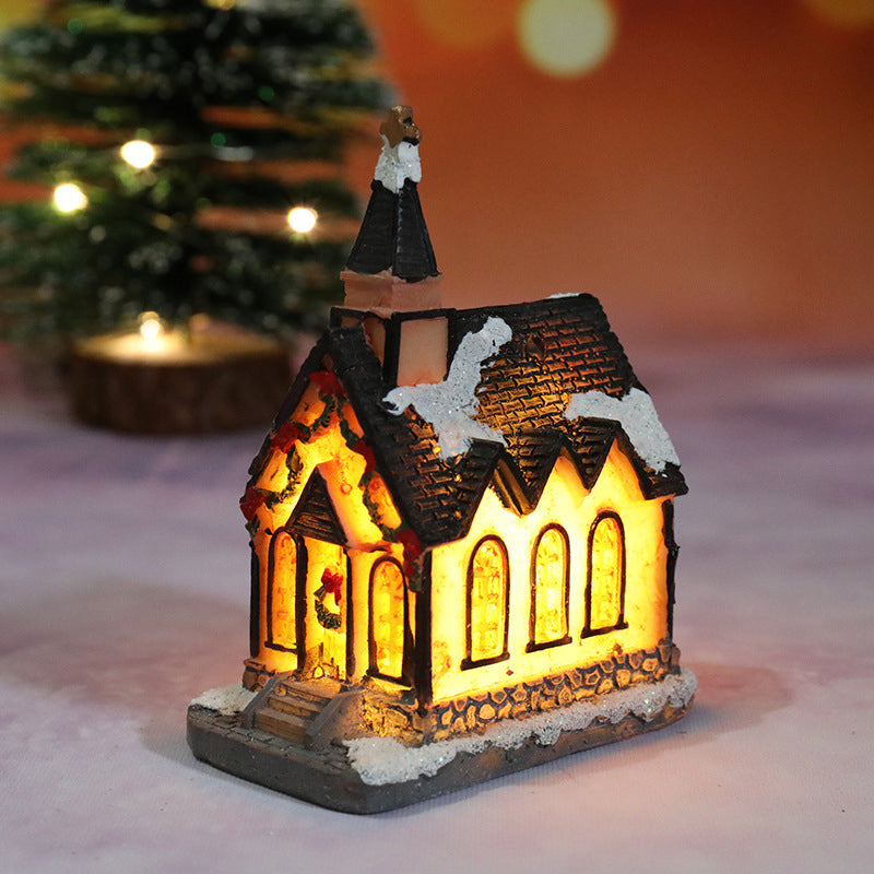 Miniatyr LED-belyst julbyhus