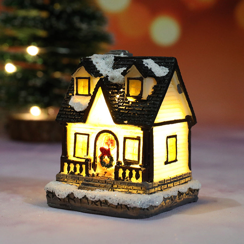 Miniatyr LED-belyst julbyhus