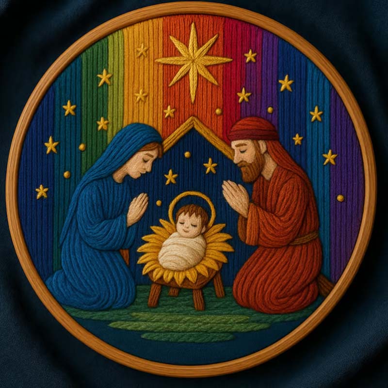 Gör-det-själv-broderier för Födelsekyrkan