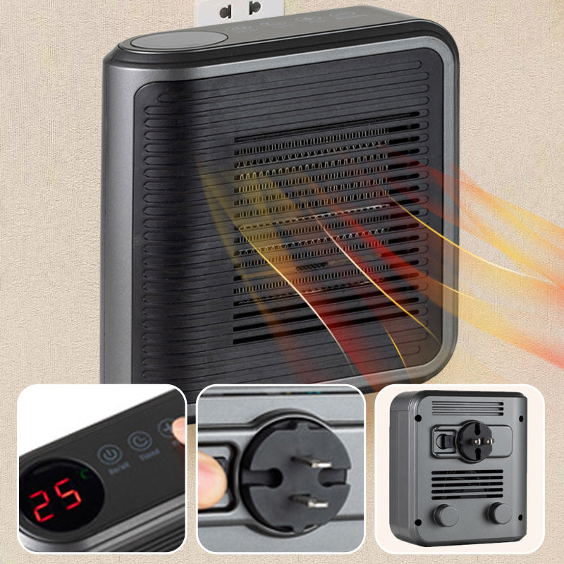 800W väggmonterad rumsvärmare med justerbar termostat och timer