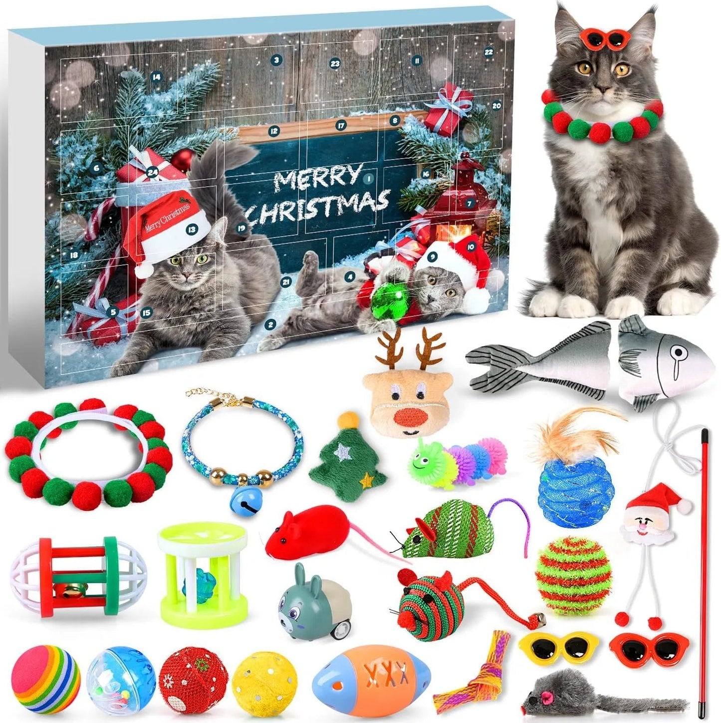 2025 julkalender med leksaker för katt och hund